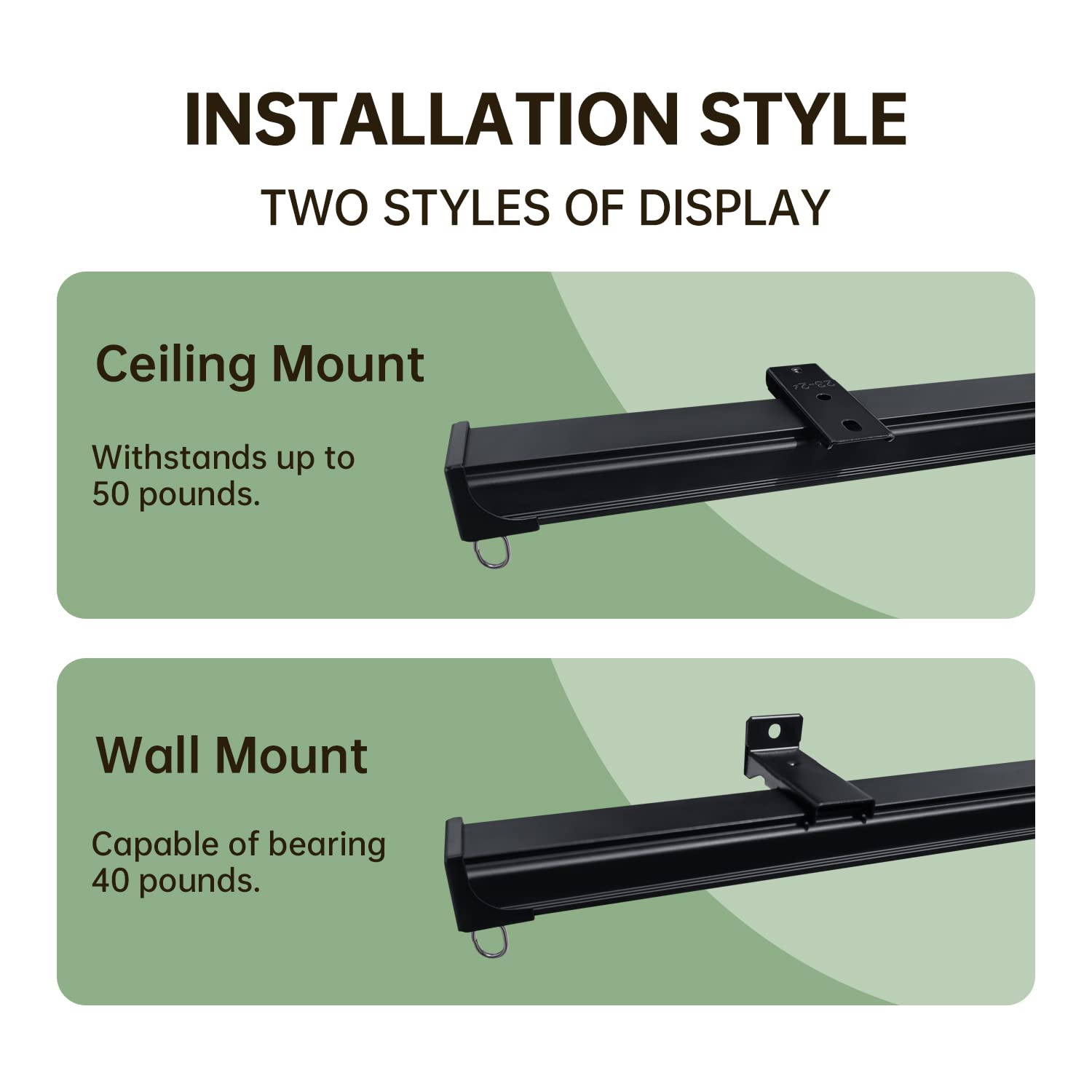 Ceiling Mounted Curtain Track Rail with Hooks