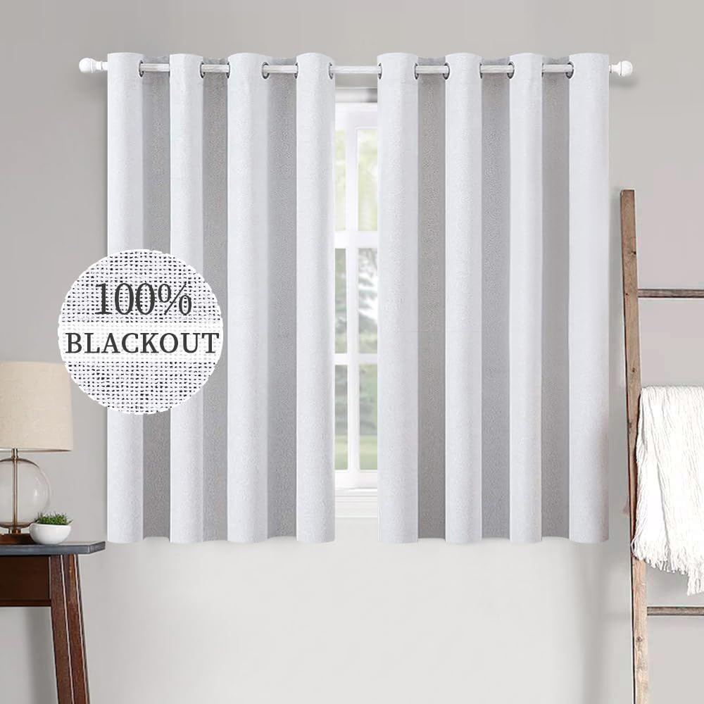 100% Blackout Linen Curtains for Bedroom & Living Room