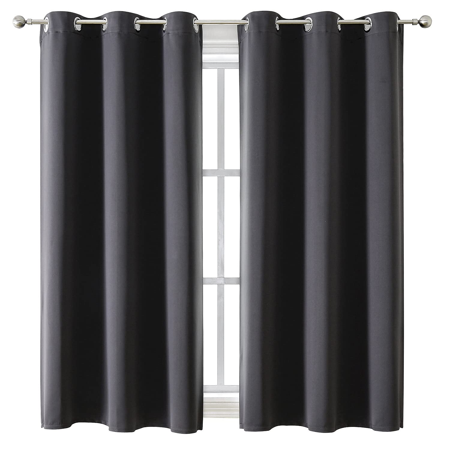 Grommet Blackout Curtains Set for Bedroom & Living Room