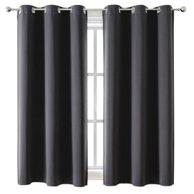 Grommet Blackout Curtains Set for Bedroom & Living Room