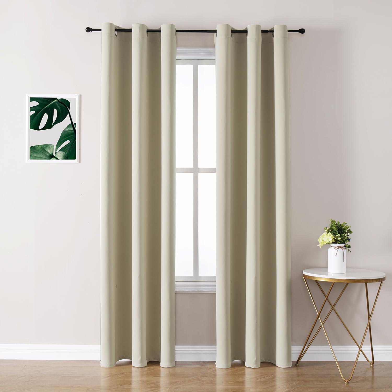 Grommet Blackout Curtains Set for Bedroom & Living Room