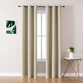 Grommet Blackout Curtains Set for Bedroom & Living Room