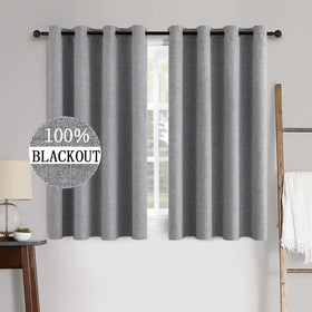 100% Blackout Linen Curtains for Bedroom & Living Room