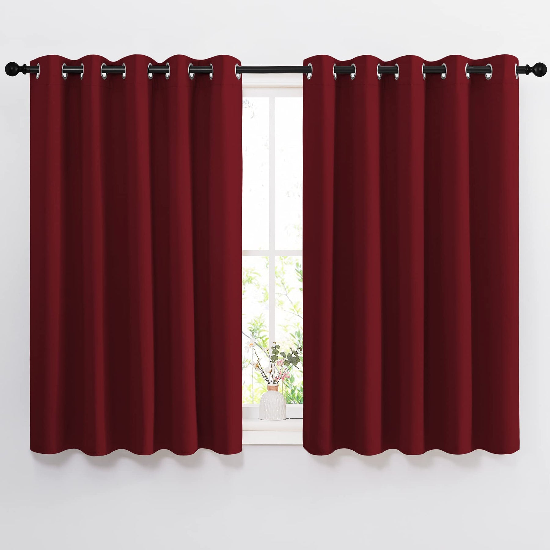 Grommet Blackout Curtains Set for Windows