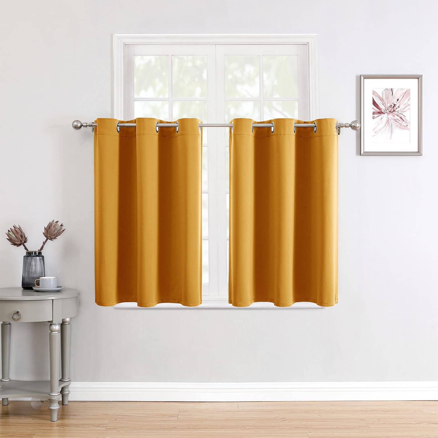 Grommet Blackout Curtains Set for Bedroom & Living Room