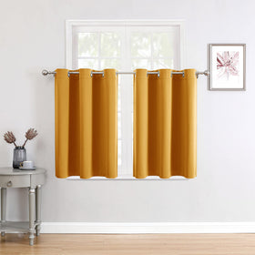 Grommet Blackout Curtains Set for Bedroom & Living Room
