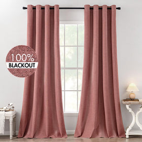 100% Blackout Linen Curtains for Bedroom & Living Room
