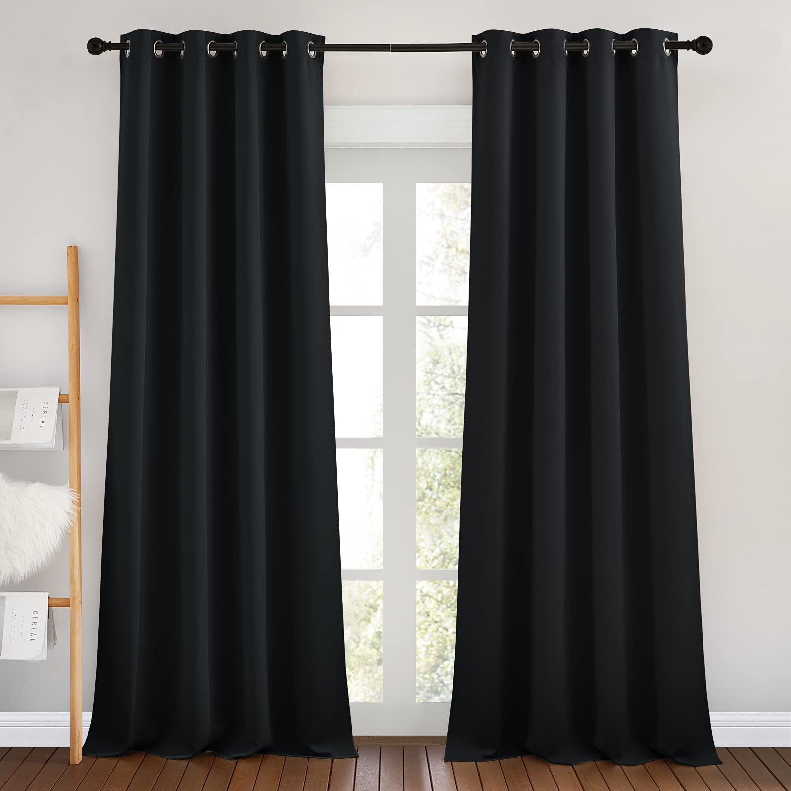 Grommet Blackout Curtains Set for Windows