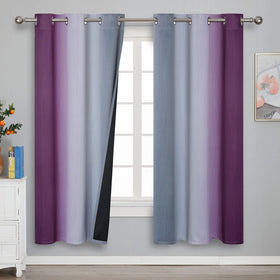 Estelar Textiler Ombre Blackout Curtains for Bedroom 2 Panels Set