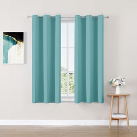 Grommet Blackout Curtains Set for Bedroom & Living Room