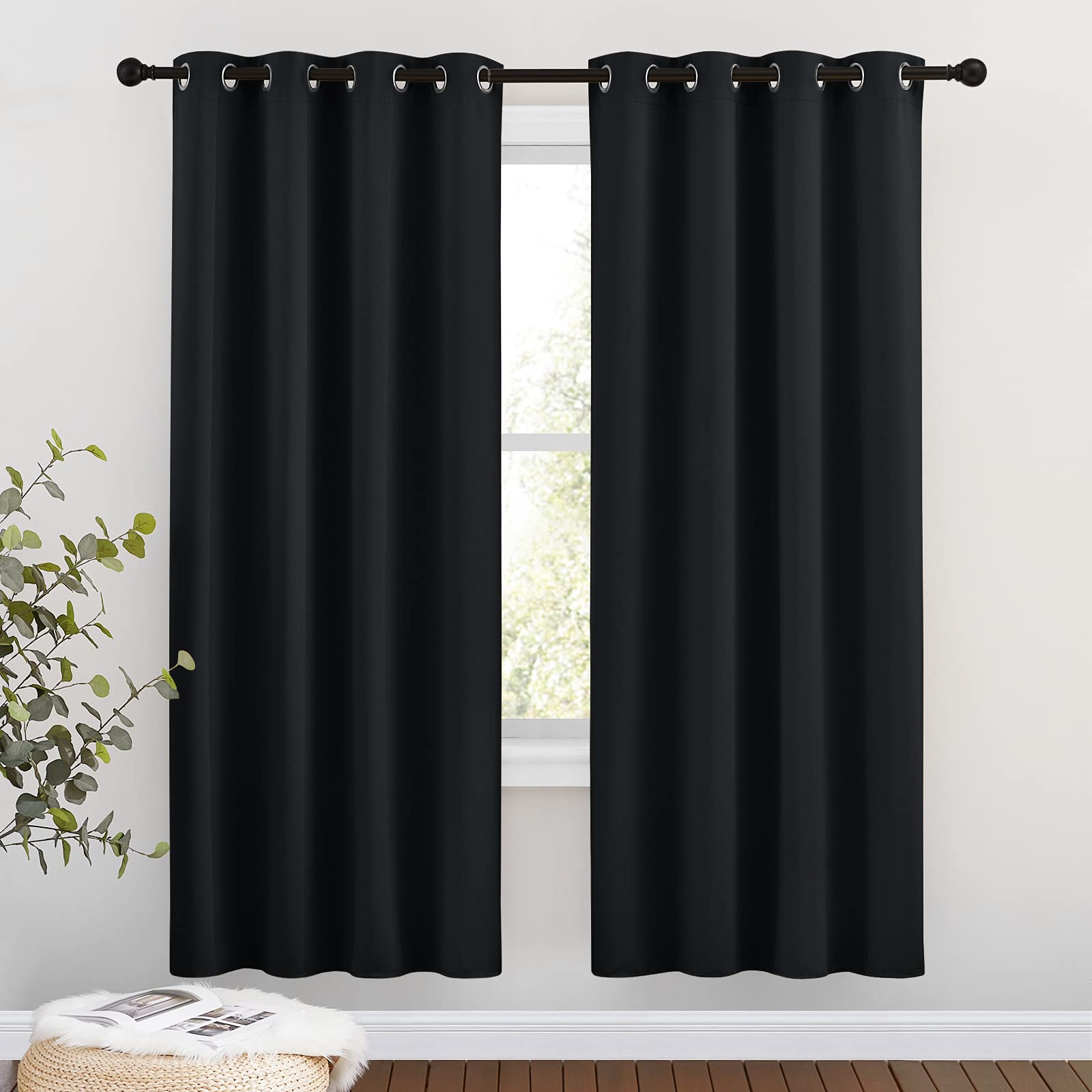 Grommet Blackout Curtains Set for Windows