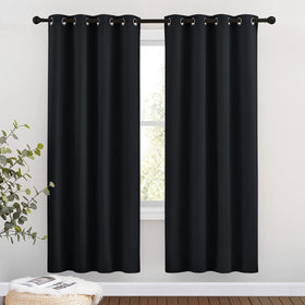 Grommet Blackout Curtains Set for Windows