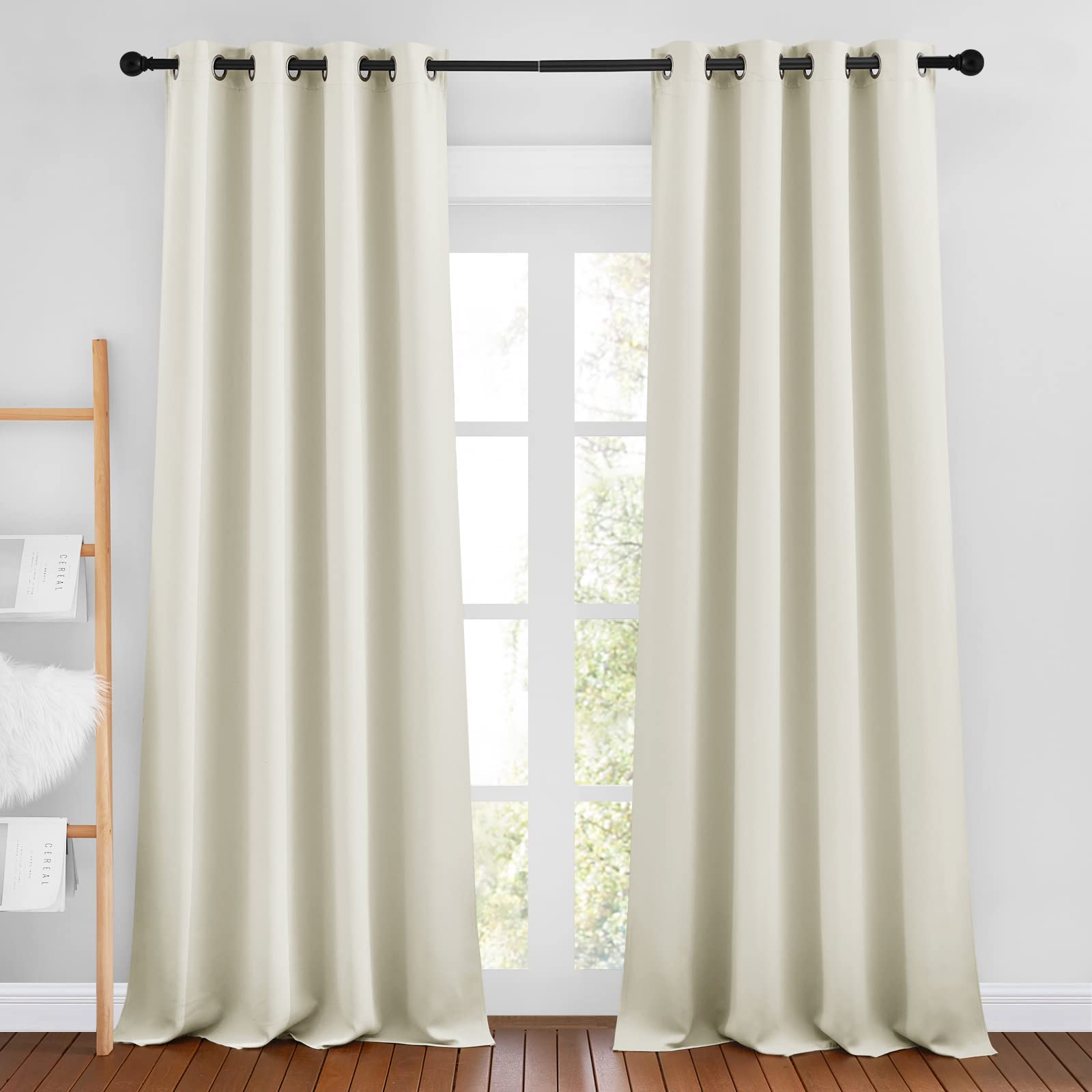 Grommet Blackout Curtains Set for Windows