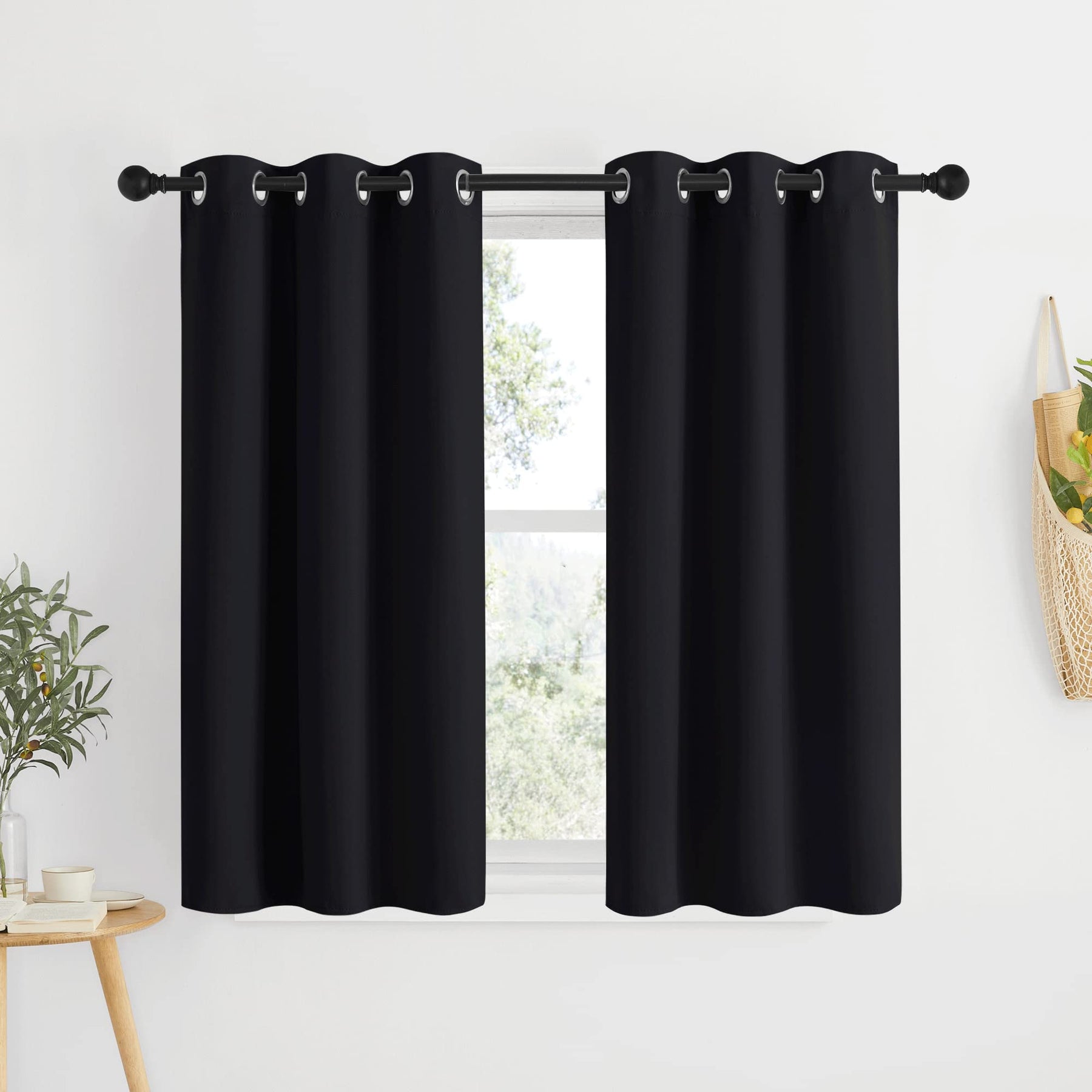 Grommet Blackout Curtains Set for Windows