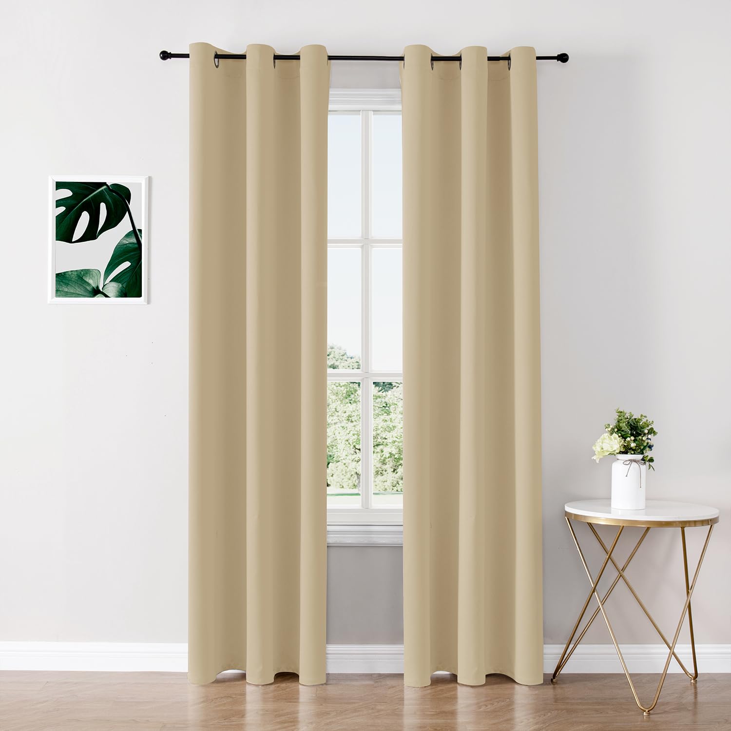 Grommet Blackout Curtains Set for Bedroom & Living Room