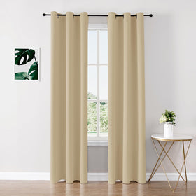 Grommet Blackout Curtains Set for Bedroom & Living Room
