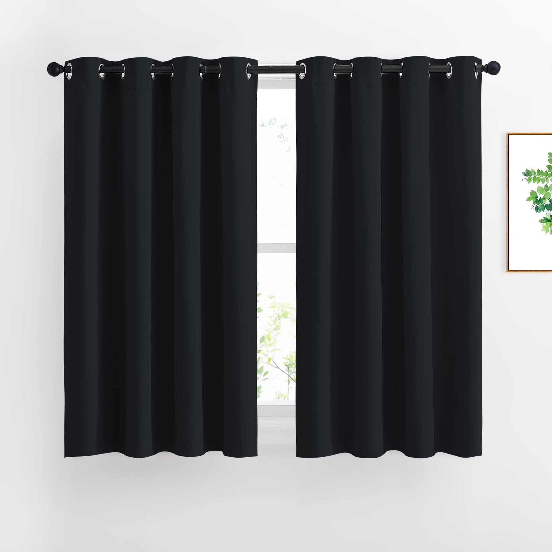 Grommet Blackout Curtains Set for Windows