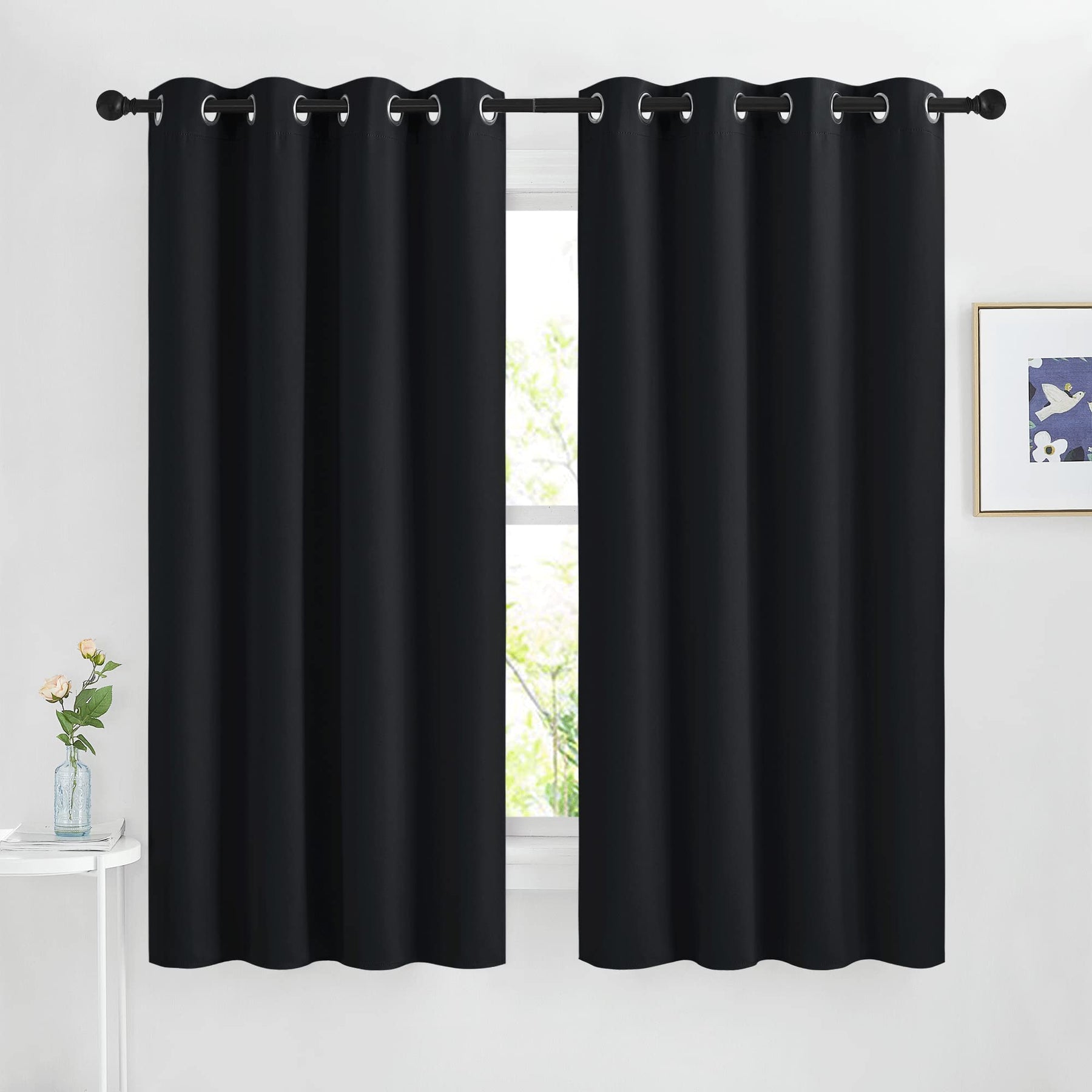 Grommet Blackout Curtains Set for Windows
