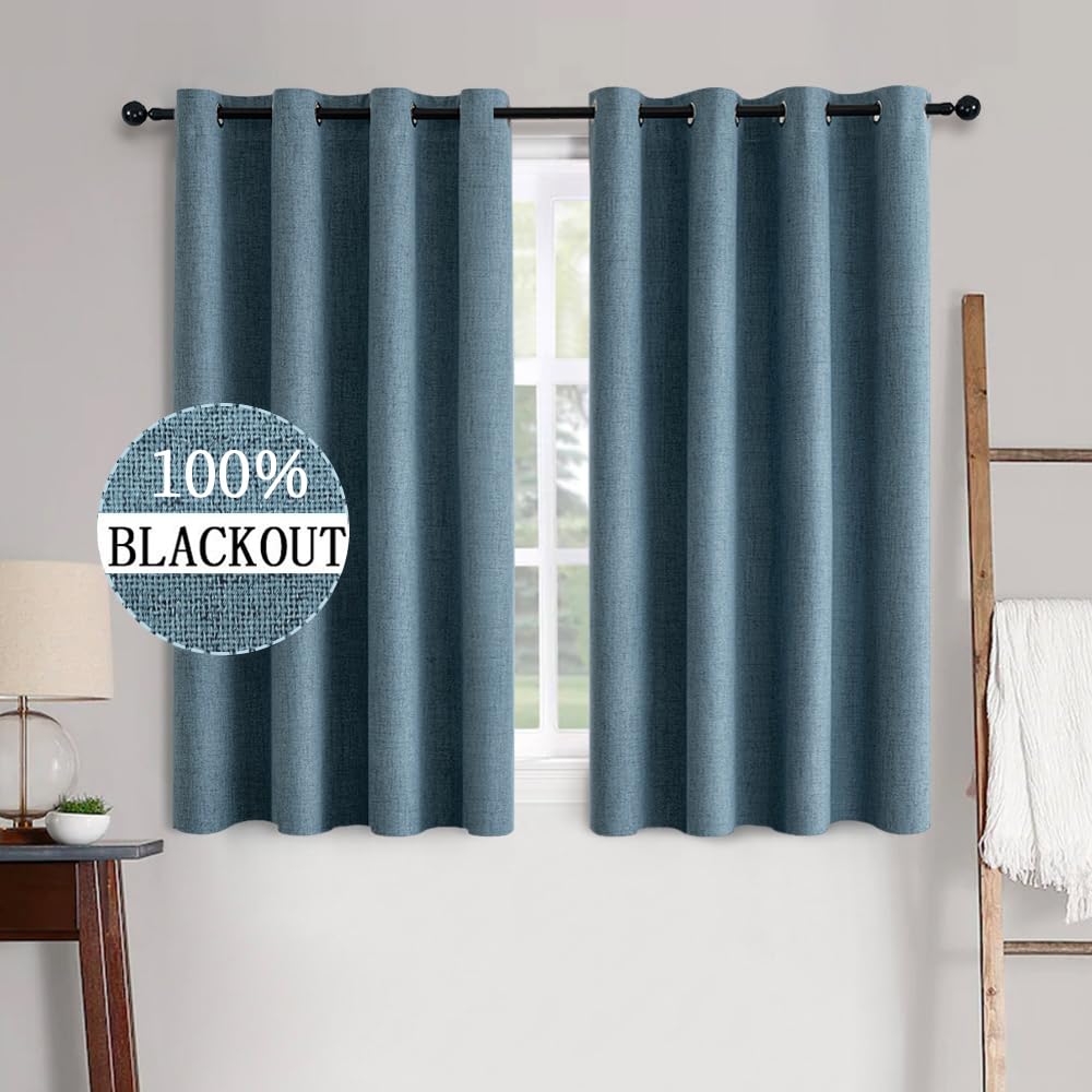 100% Blackout Linen Curtains for Bedroom & Living Room