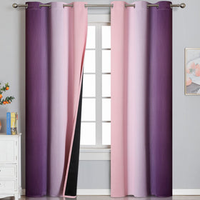 Estelar Textiler Ombre Blackout Curtains for Bedroom 2 Panels Set