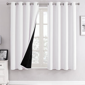 100% Blackout Thermal Insulated Grommet Curtains Set