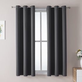 Grommet Blackout Curtains Set for Bedroom & Living Room