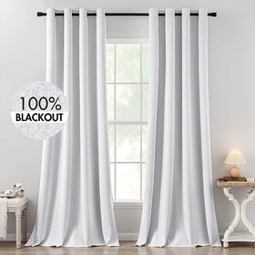100% Blackout Linen Curtains for Bedroom & Living Room