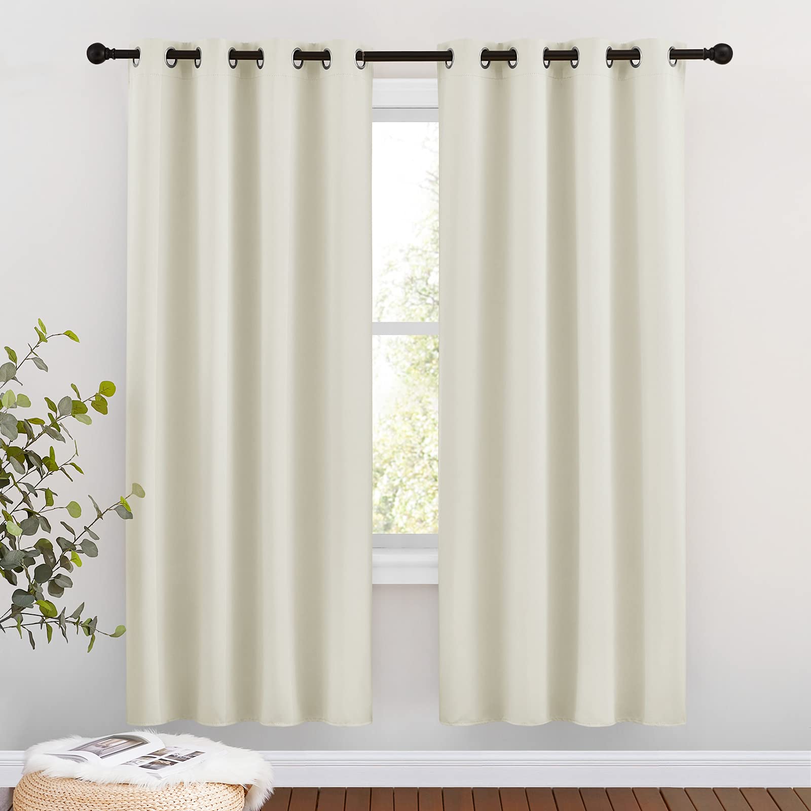 Grommet Blackout Curtains Set for Windows