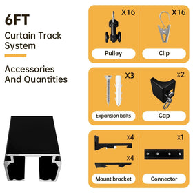 Ceiling Mount Curtain Track with Clips