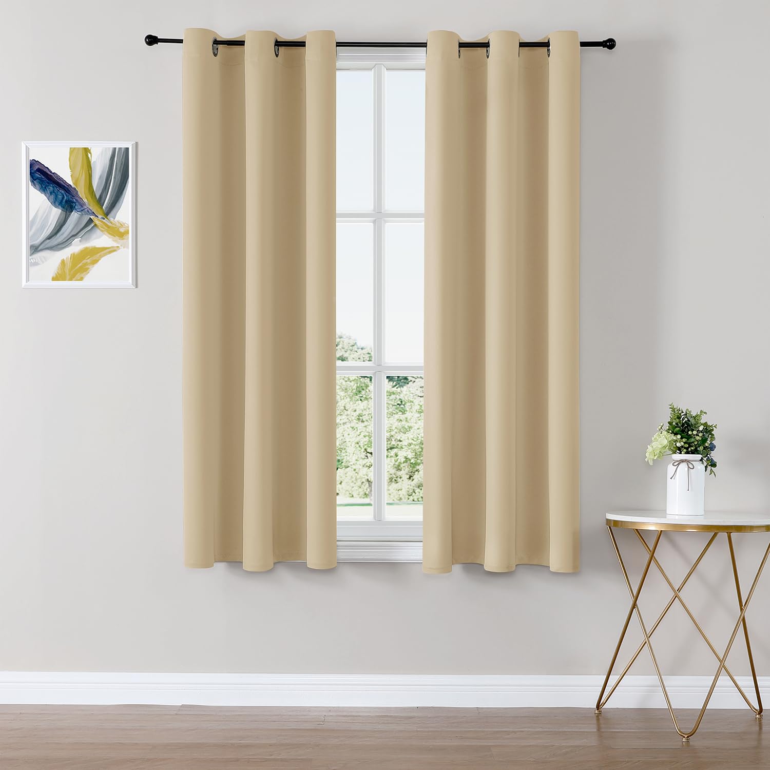 Grommet Blackout Curtains Set for Bedroom & Living Room