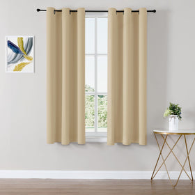 Grommet Blackout Curtains Set for Bedroom & Living Room