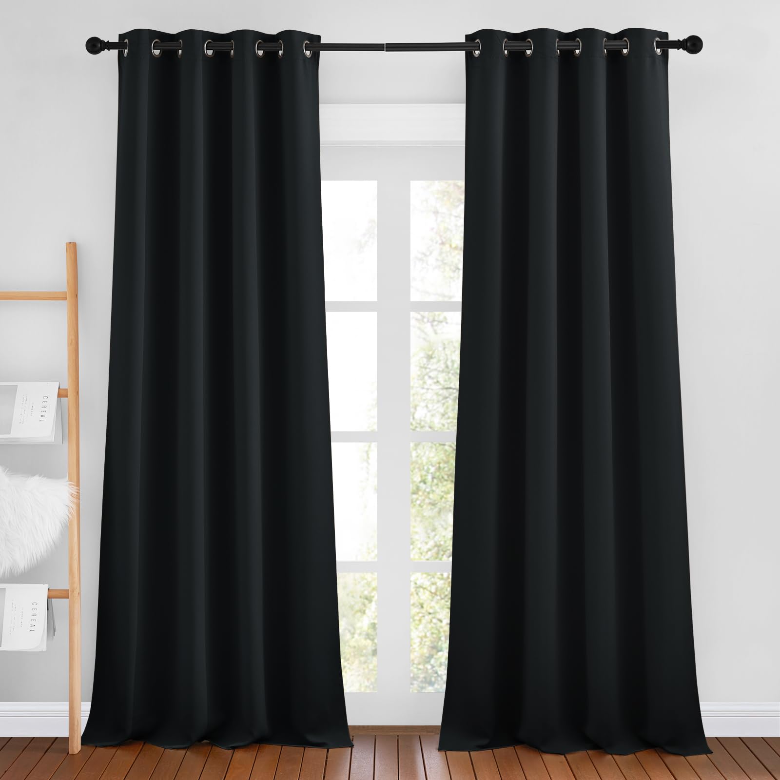 Grommet Blackout Curtains Set for Windows