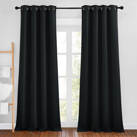 Grommet Blackout Curtains Set for Windows