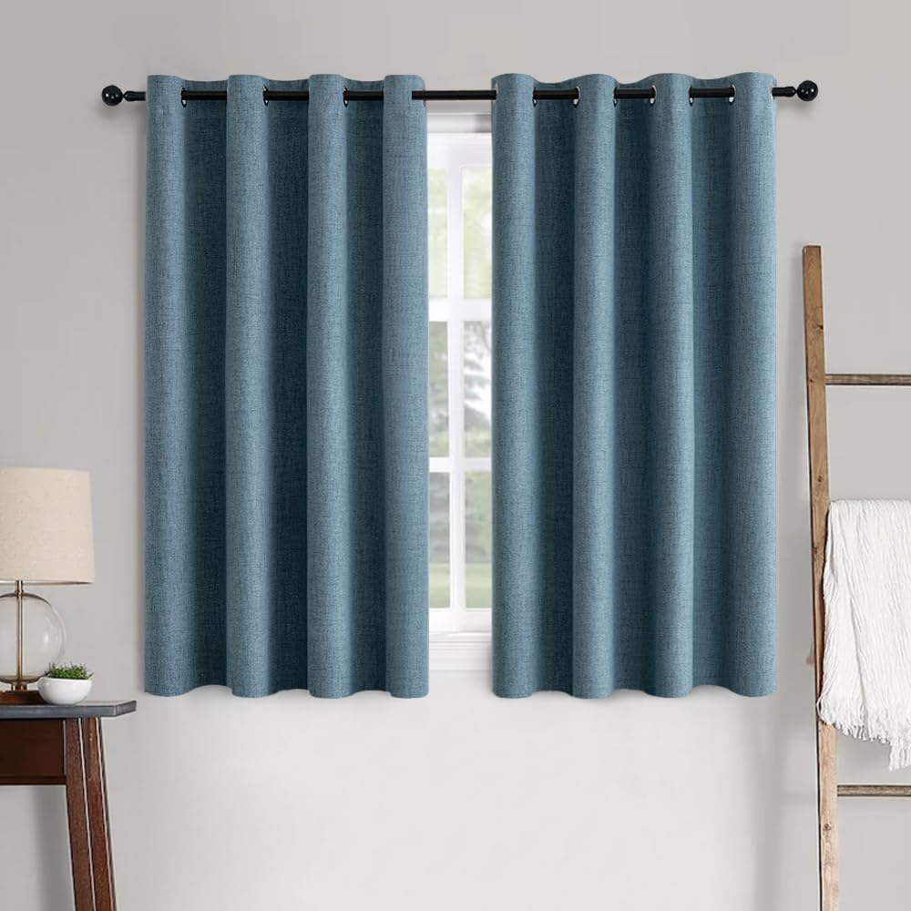100% Blackout Linen Curtains for Bedroom & Living Room