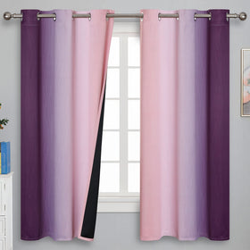 Estelar Textiler Ombre Blackout Curtains for Bedroom 2 Panels Set