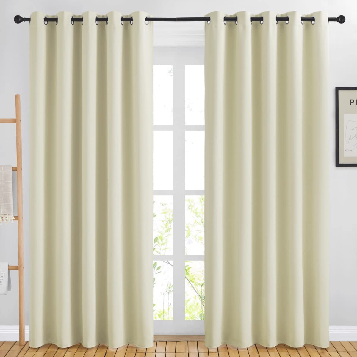 Grommet Blackout Curtains Set for Windows