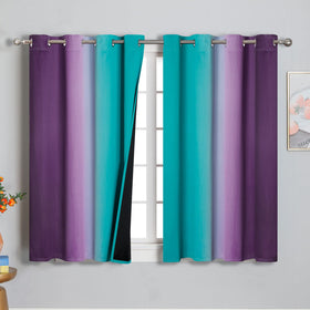 Estelar Textiler Ombre Blackout Curtains for Bedroom 2 Panels Set