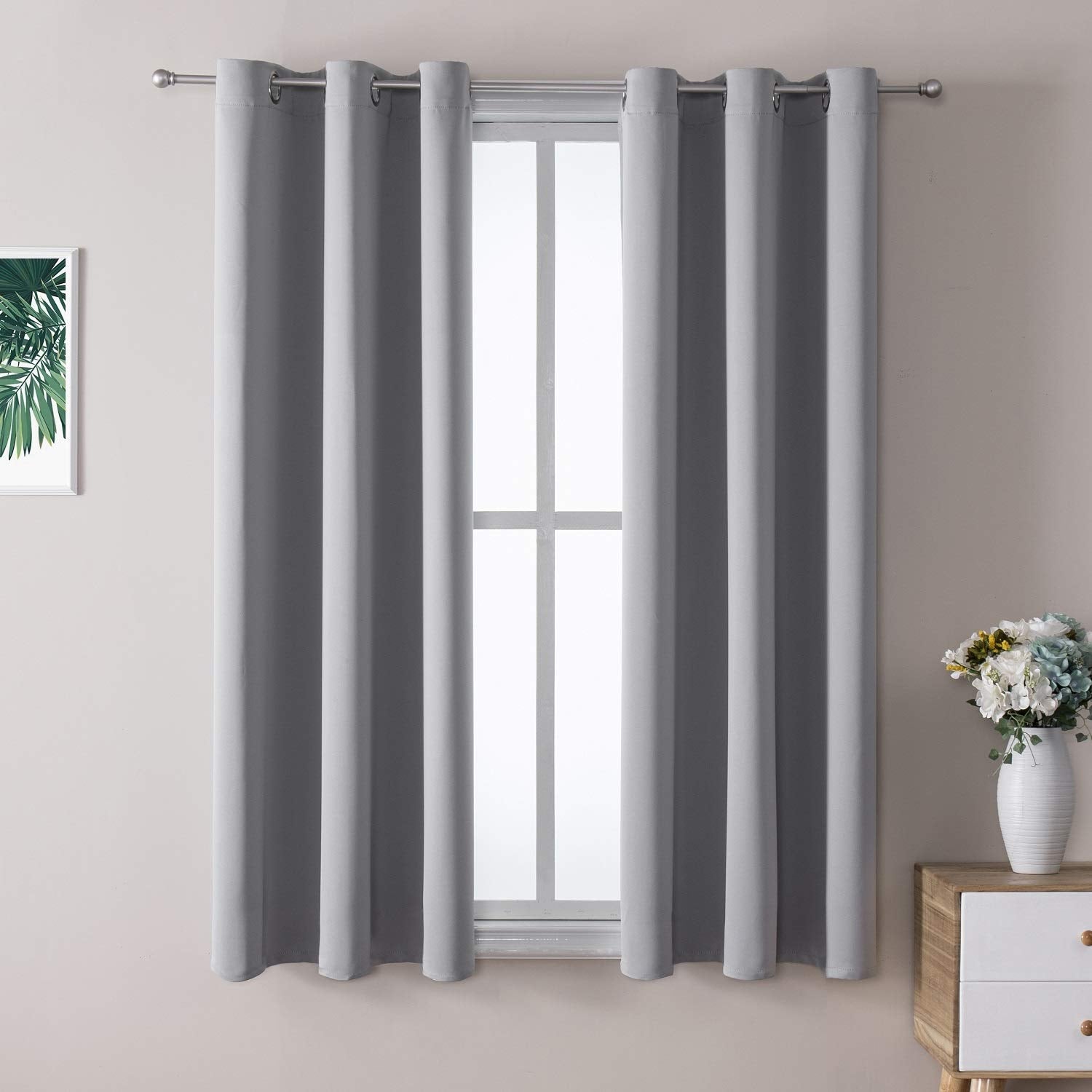 Grommet Blackout Curtains Set for Bedroom & Living Room