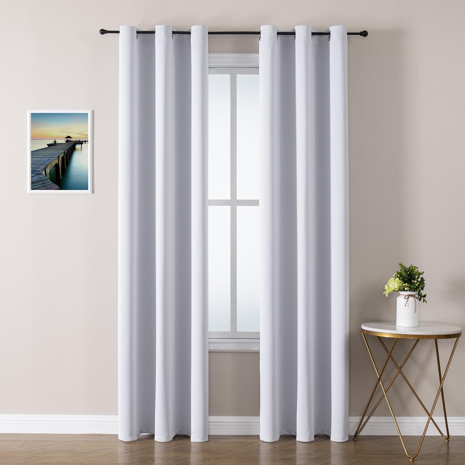 Grommet Blackout Curtains Set for Bedroom & Living Room