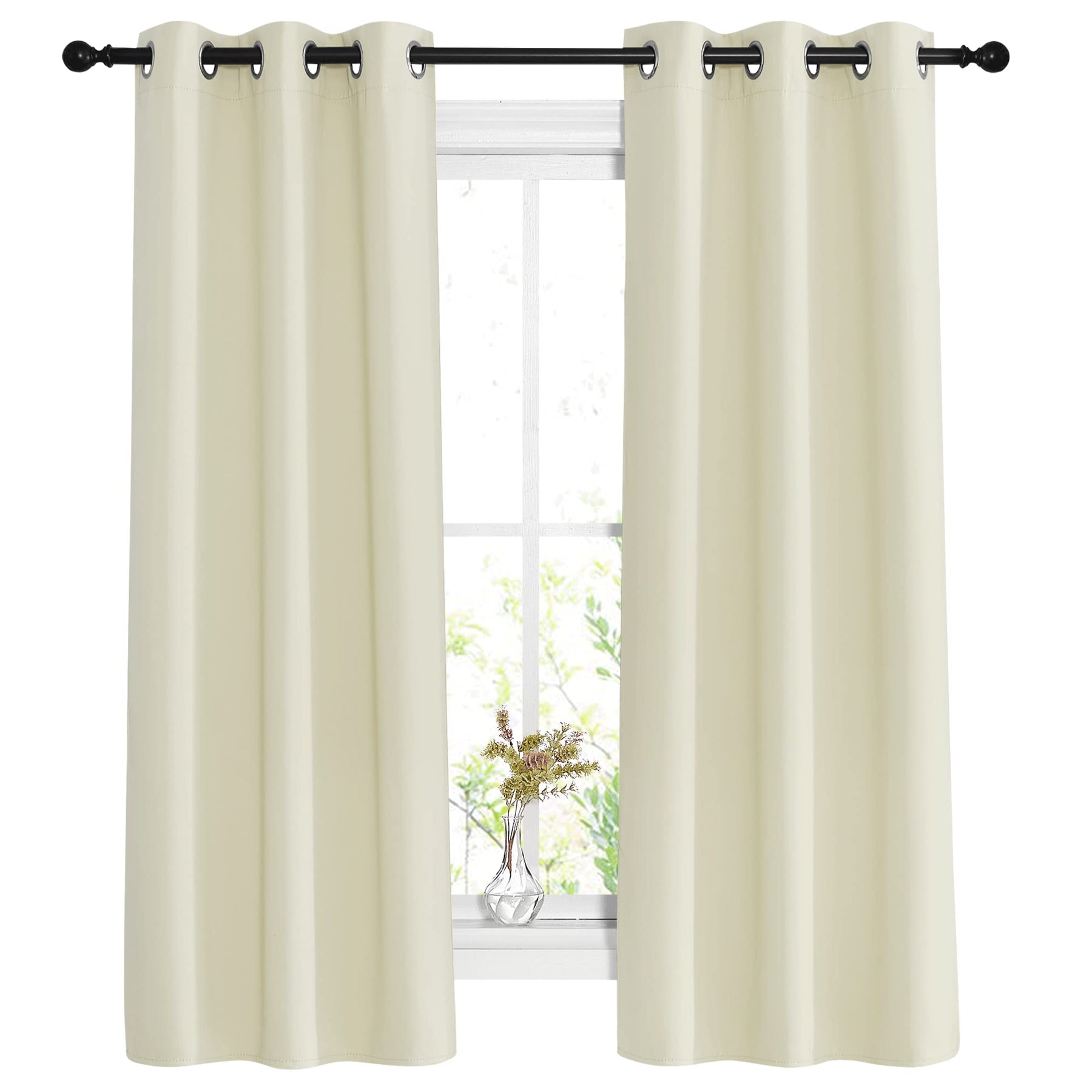 Grommet Blackout Curtains Set for Windows