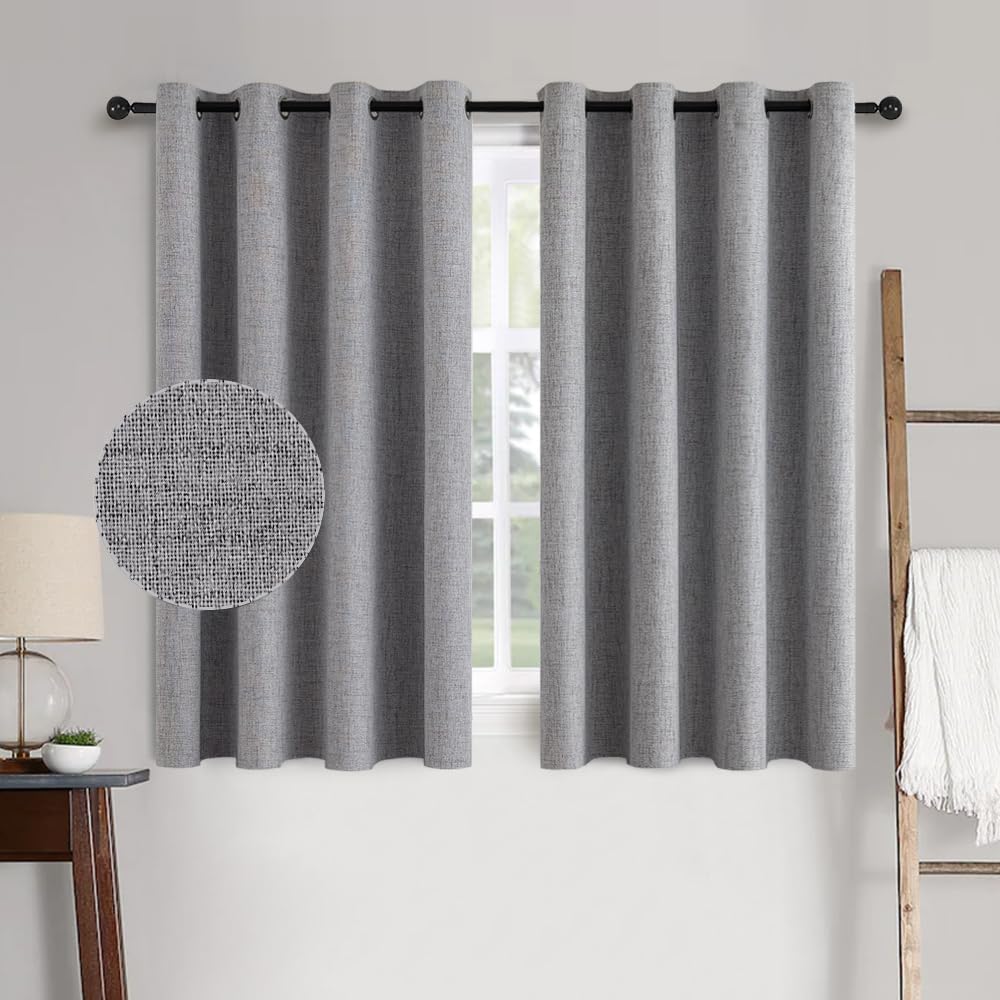 100% Blackout Linen Curtains for Bedroom & Living Room