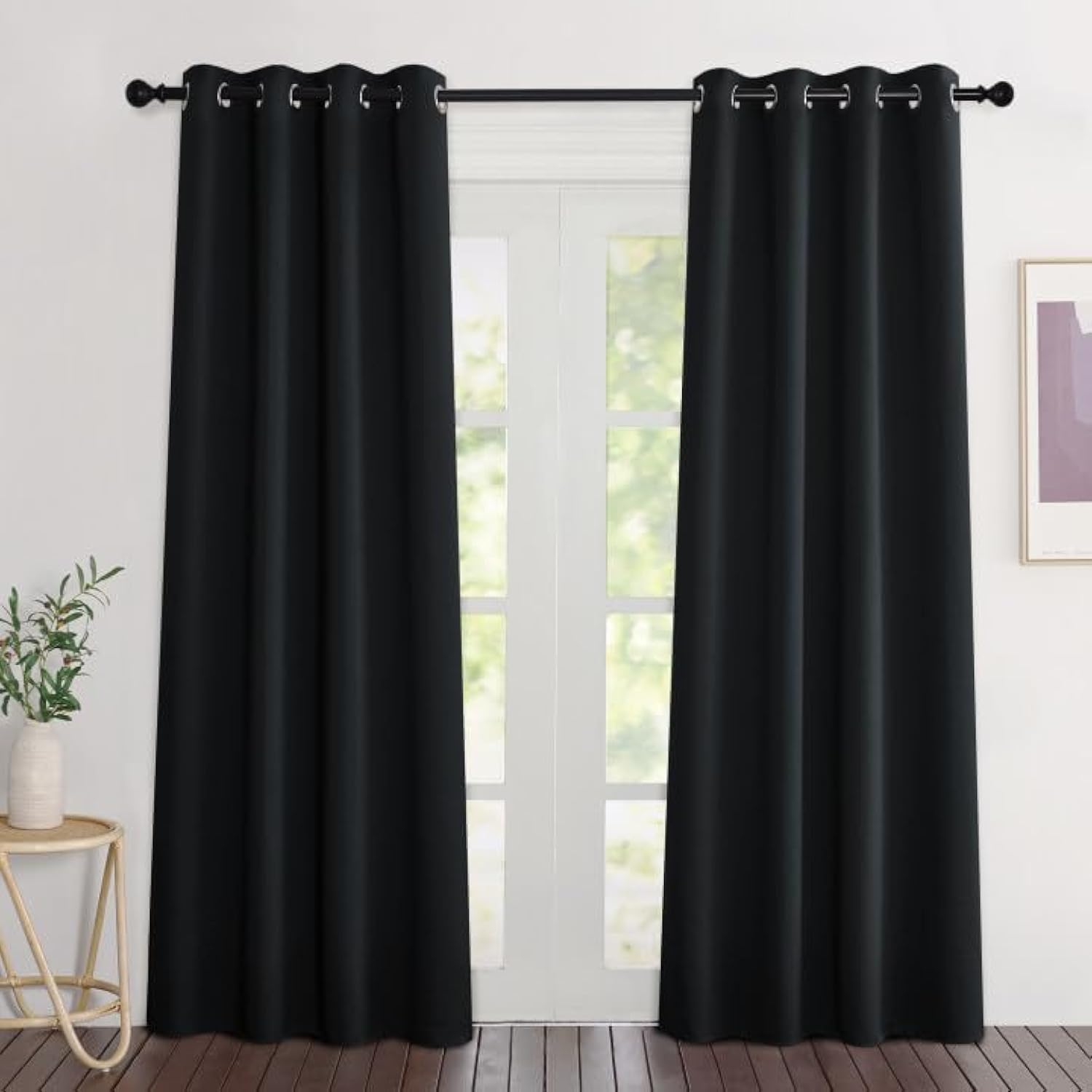 Grommet Blackout Curtains Set for Windows
