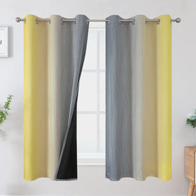 Estelar Textiler Ombre Blackout Curtains for Bedroom 2 Panels Set