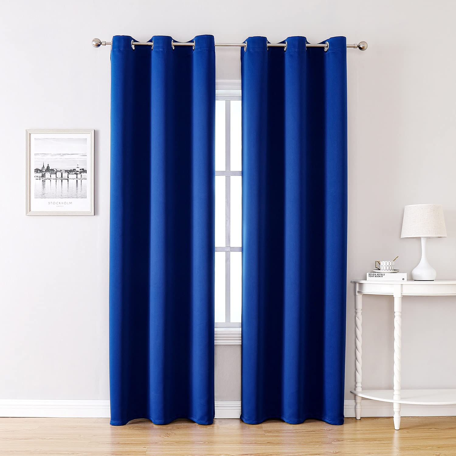 Grommet Blackout Curtains Set for Bedroom & Living Room