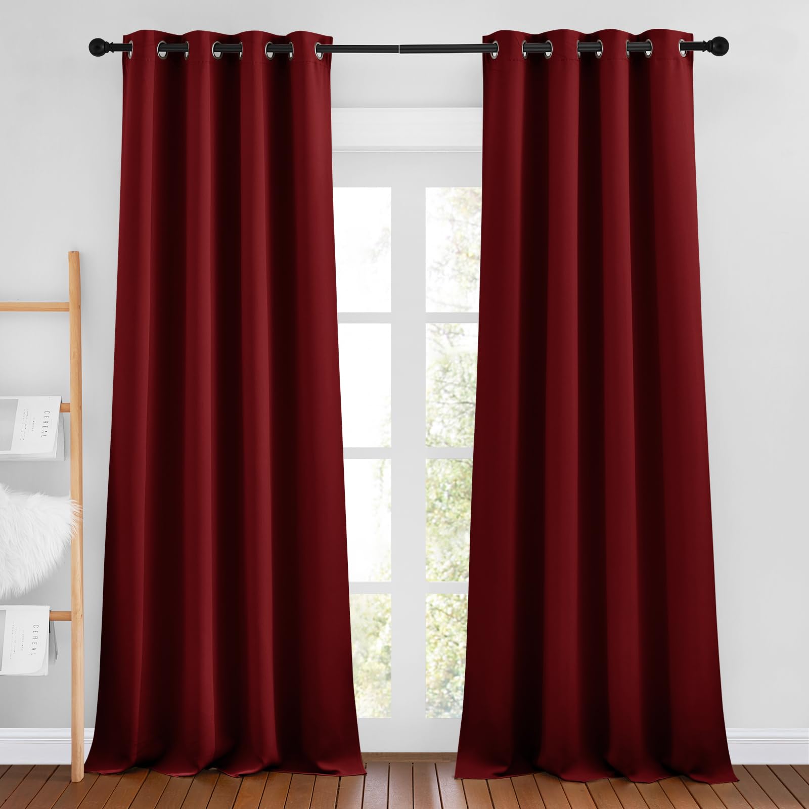 Grommet Blackout Curtains Set for Windows