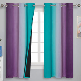 Estelar Textiler Ombre Blackout Curtains for Bedroom 2 Panels Set