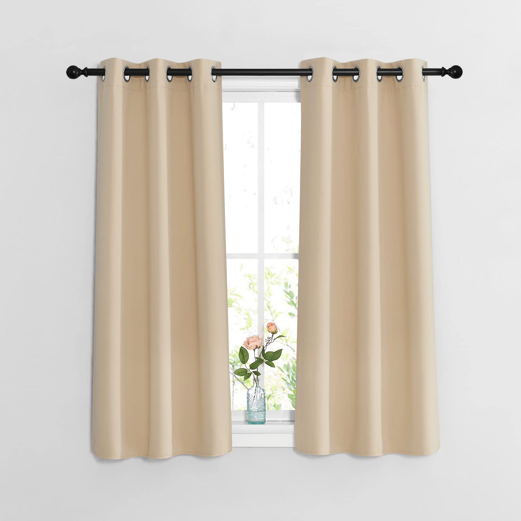 Grommet Blackout Curtains Set for Windows