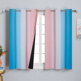 Estelar Textiler Ombre Blackout Curtains for Bedroom 2 Panels Set