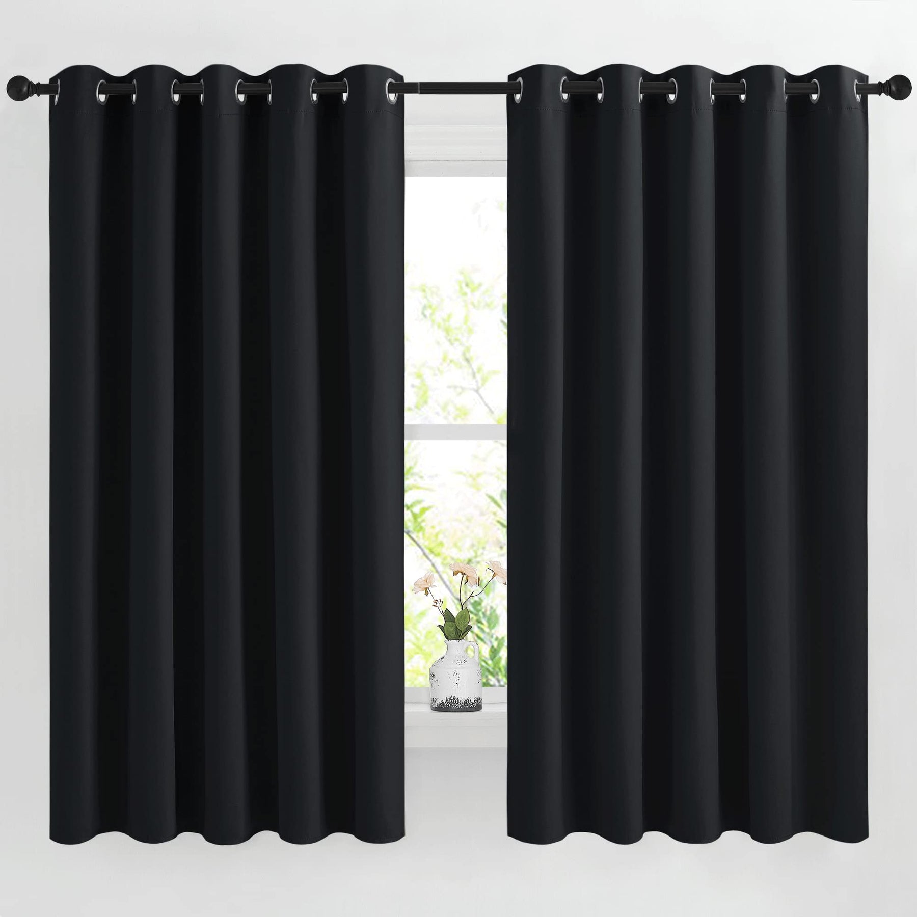 Grommet Blackout Curtains Set for Windows