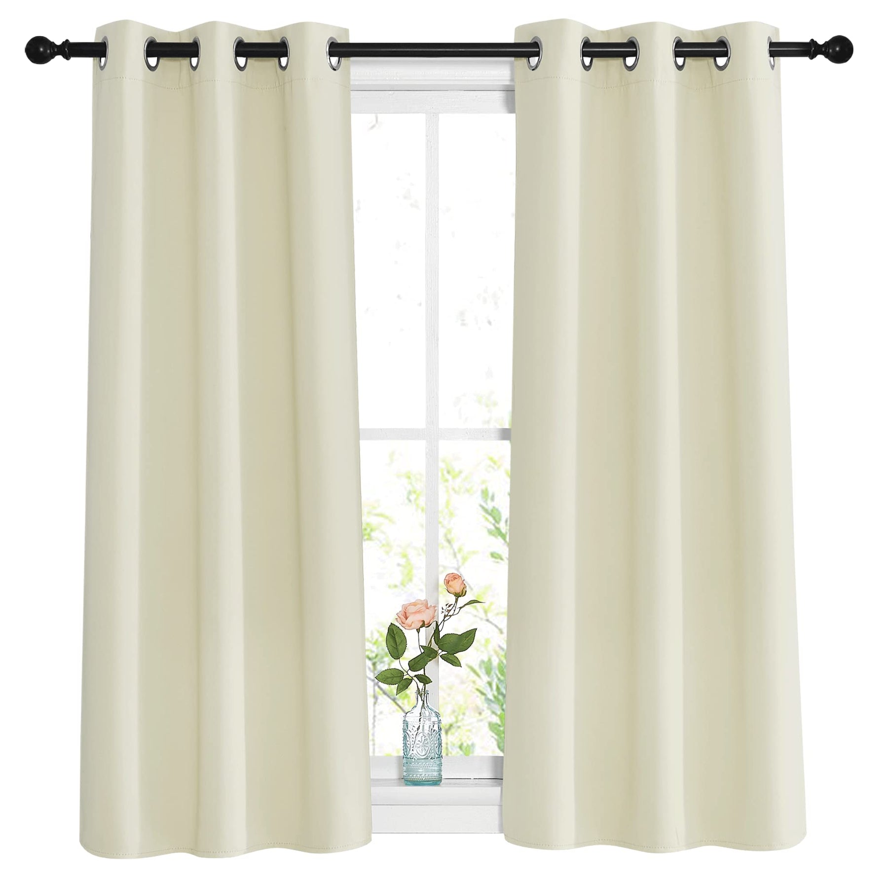 Grommet Blackout Curtains Set for Windows